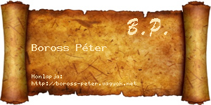 Boross Péter névjegykártya
